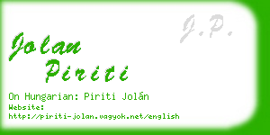 jolan piriti business card